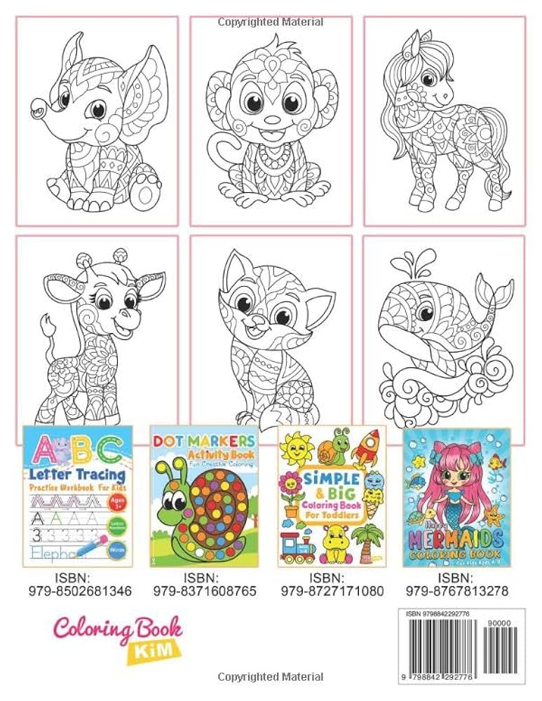 HAPPY-HAPPY A Children’s Coloring Book Happy Animals Mandala Coloring Book For Kids: Fun and